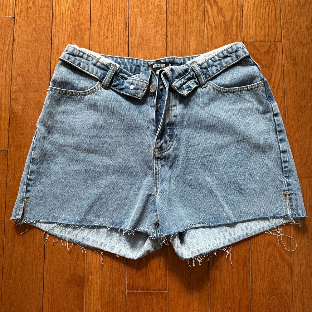 NWT Missguided Fold Over Denim Shorts